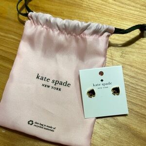 Kate Spade Gold and Black Spade Earrings